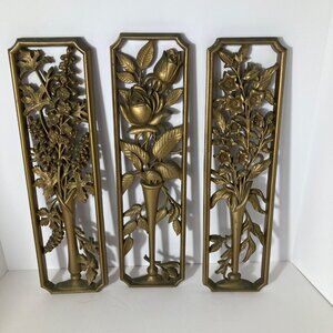 3 - Vintage 1960 Burwood Rectangular Floral Wall Hangings 4952‎
